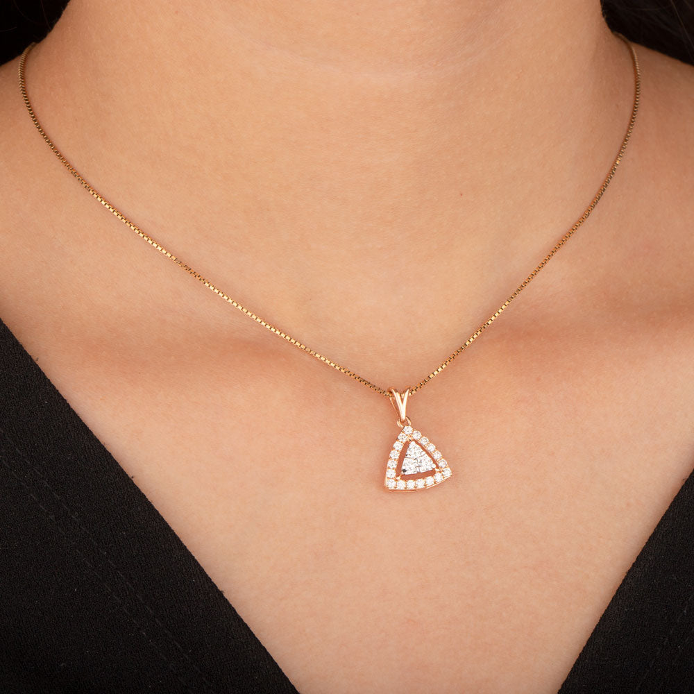 18K Rose Gold Diamond Pendant - 0.55ct VVS-VS-GH