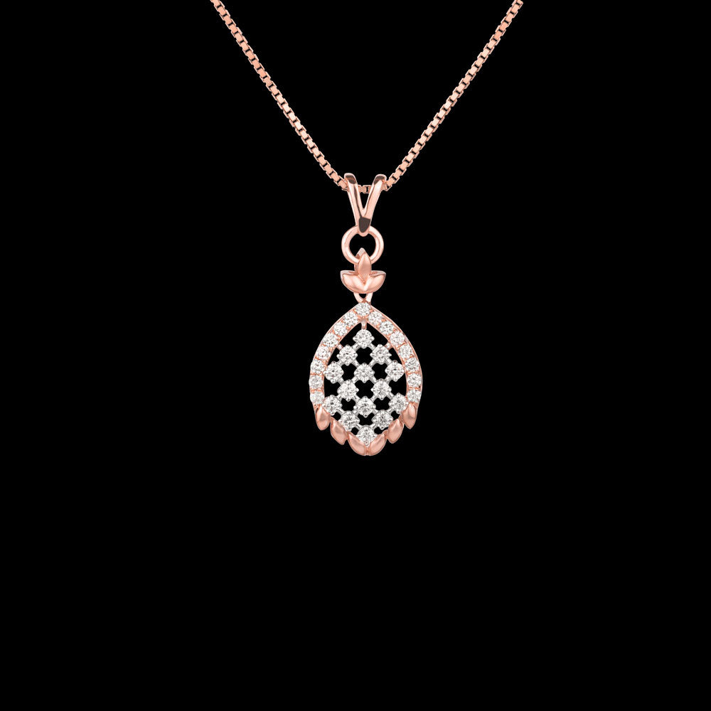 14K Rose Gold Diamond Pendant - 0.42ct VVS-VS-GH
