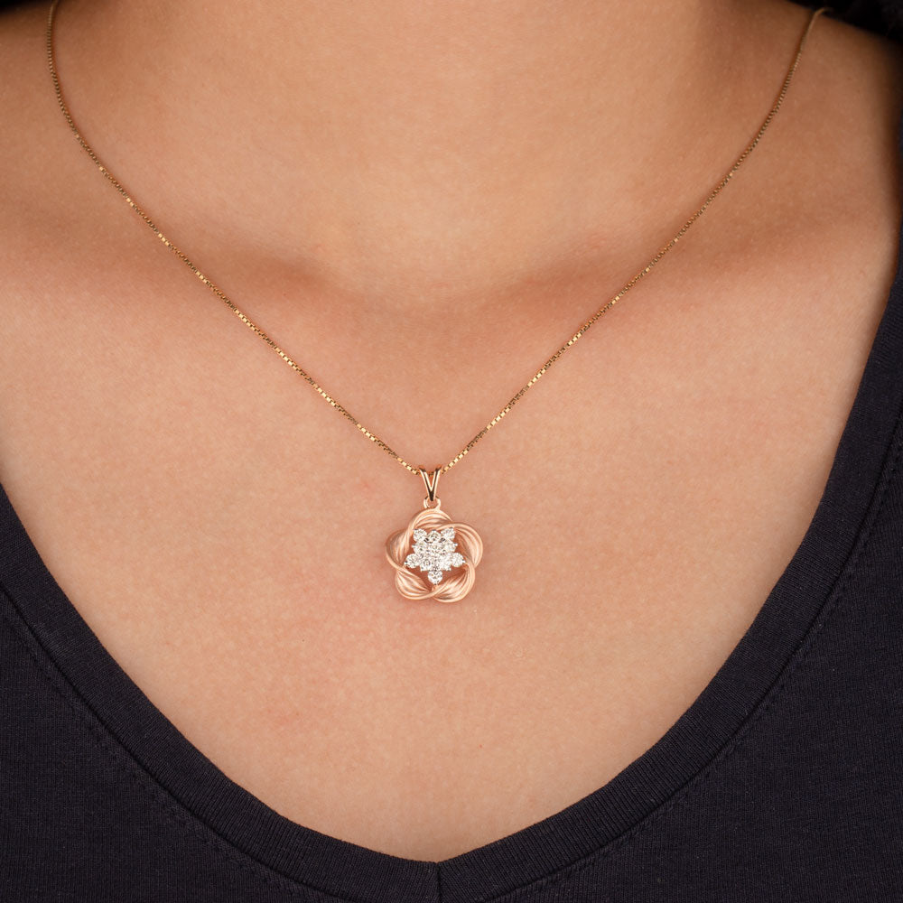 18K Rose Gold Diamond Pendant - 0.55ct VVS-VS-JK