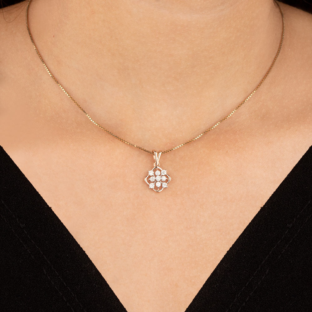 14K Rose Gold Diamond Pendant - 0.362ct VVS-VS-JK