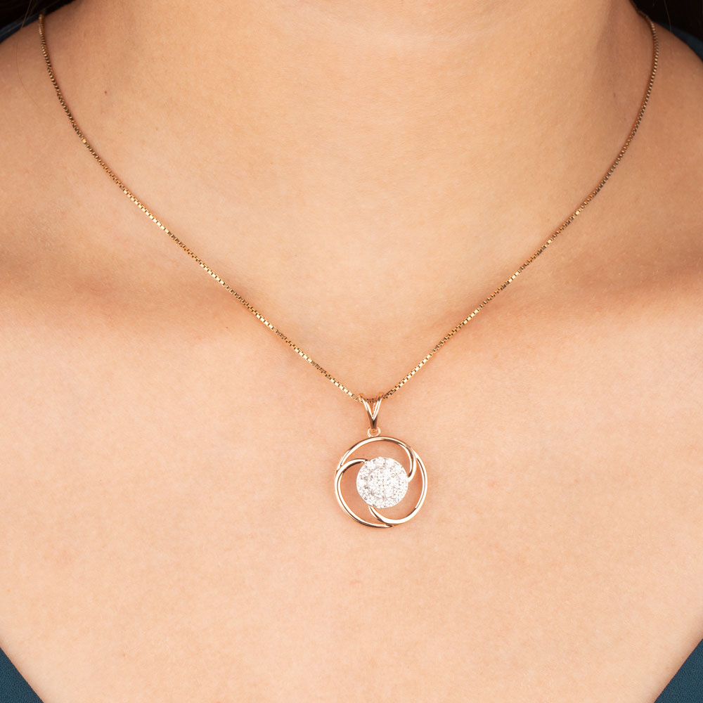 18K Rose Gold Diamond Pendant - 0.47ct VVS-VS-GH