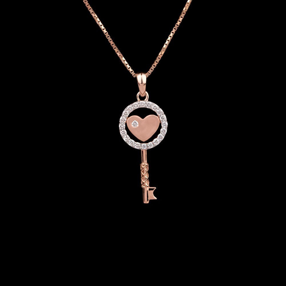 14K Rose Gold Diamond Pendant - 0.31ct VVS-VS-GH