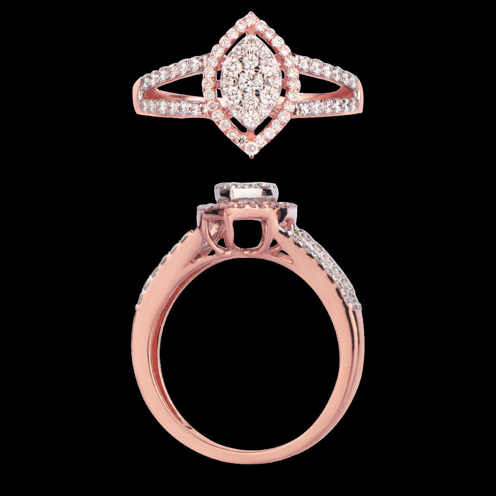 18K Rose Gold Diamond Ring - 0.74ct VVS-VS-EF