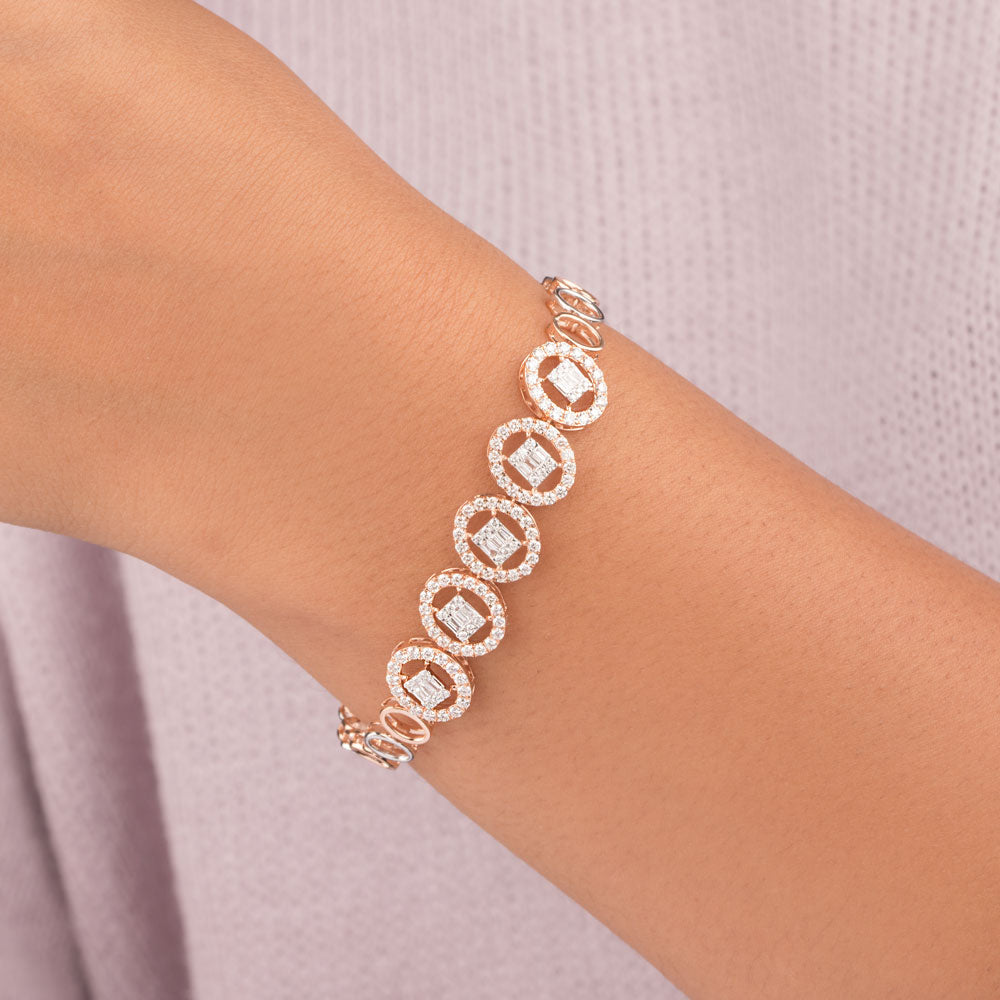 18K Rose Gold Diamond Bracelet - 1.72ct VVS-VS-GH