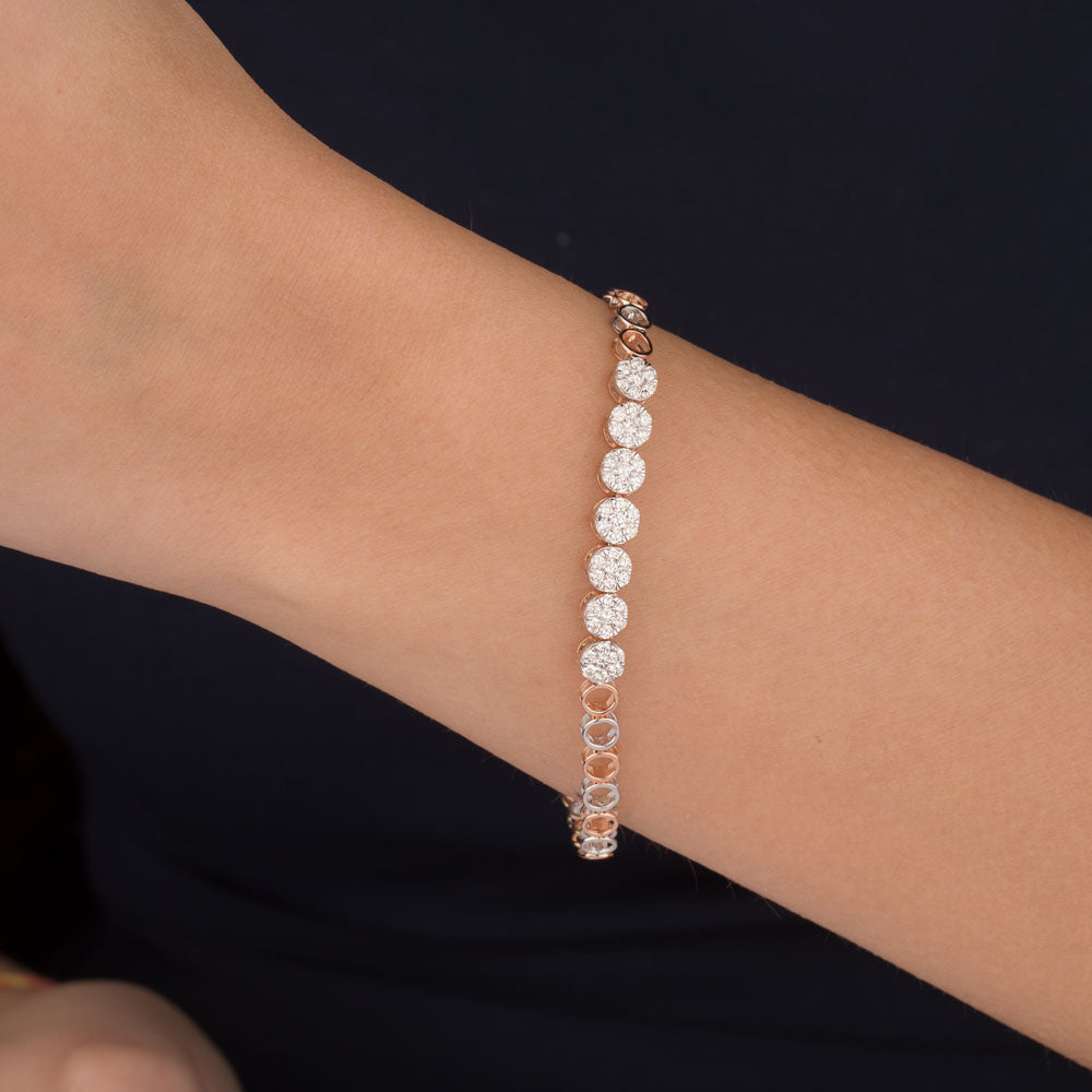 18K Rose Gold Diamond Bracelet - 0.991ct VS-HI