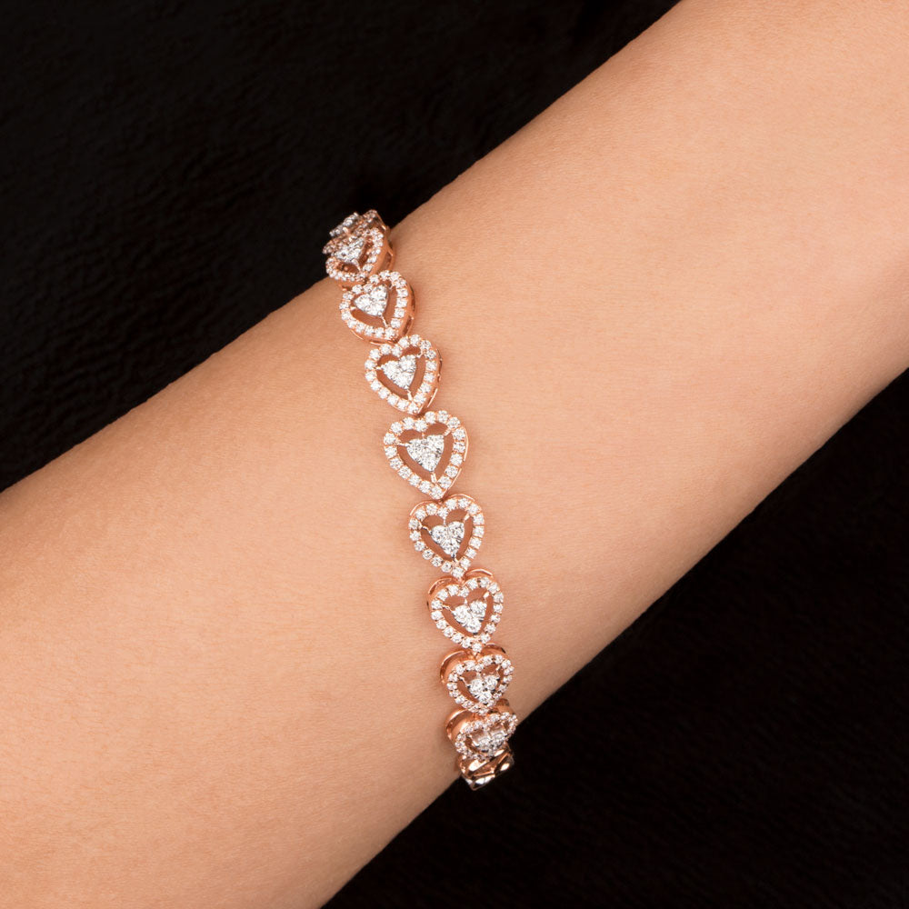 18K Rose Gold Diamond Bracelet - 1.743ct VVS-VS-GH