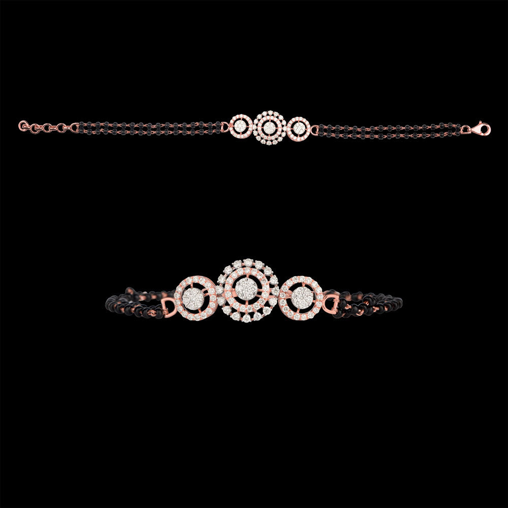 18K Rose Gold Diamond Bracelet - 1.29ct SI-GH with Colour Stones