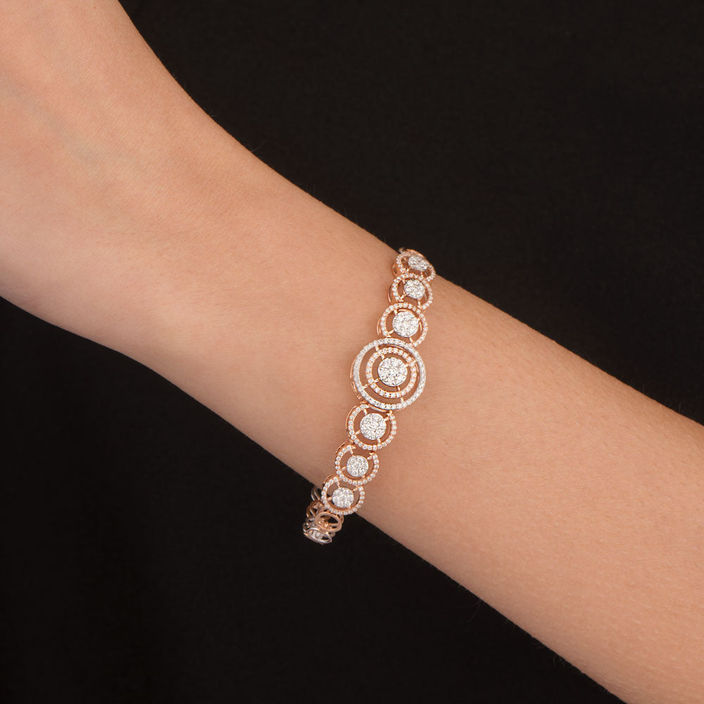 18K Rose Gold Diamond Bracelet - 1.582ct VVS-VS-GH