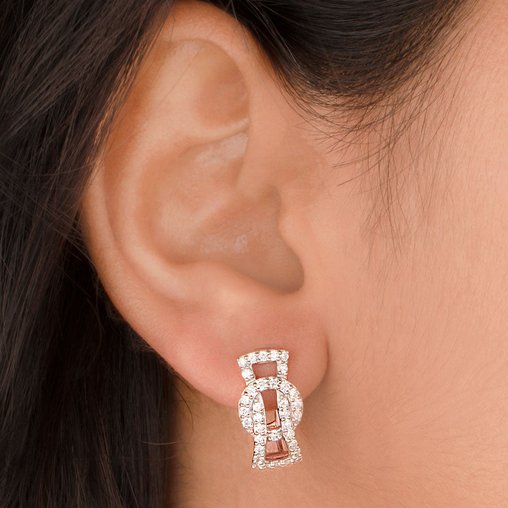 14K Rose Gold Diamond Earrings - 0.85ct VVS-VS-GH