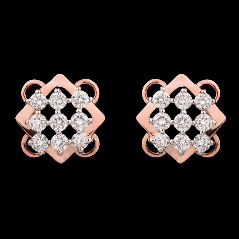 14K Rose Gold Diamond Earrings - 0.69ct VVS-VS-GH