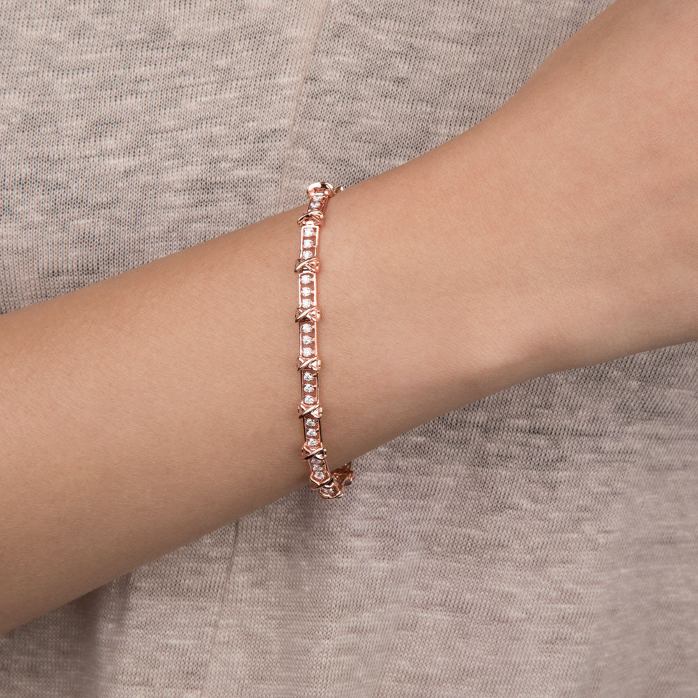 14K Rose Gold Diamond Bracelet - 0.85ct VS-SI-FG