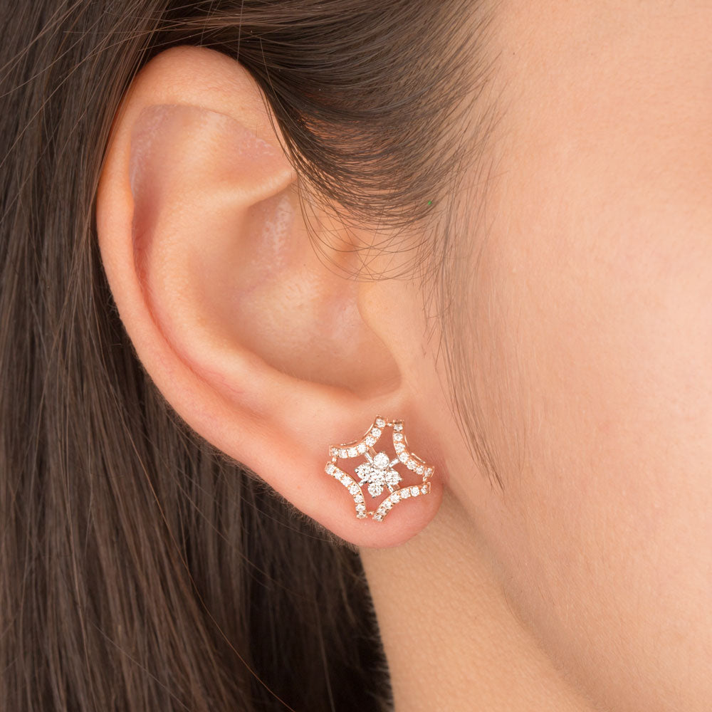 14K Rose Gold Diamond Earrings - 0.59ct VVS-VS-GH