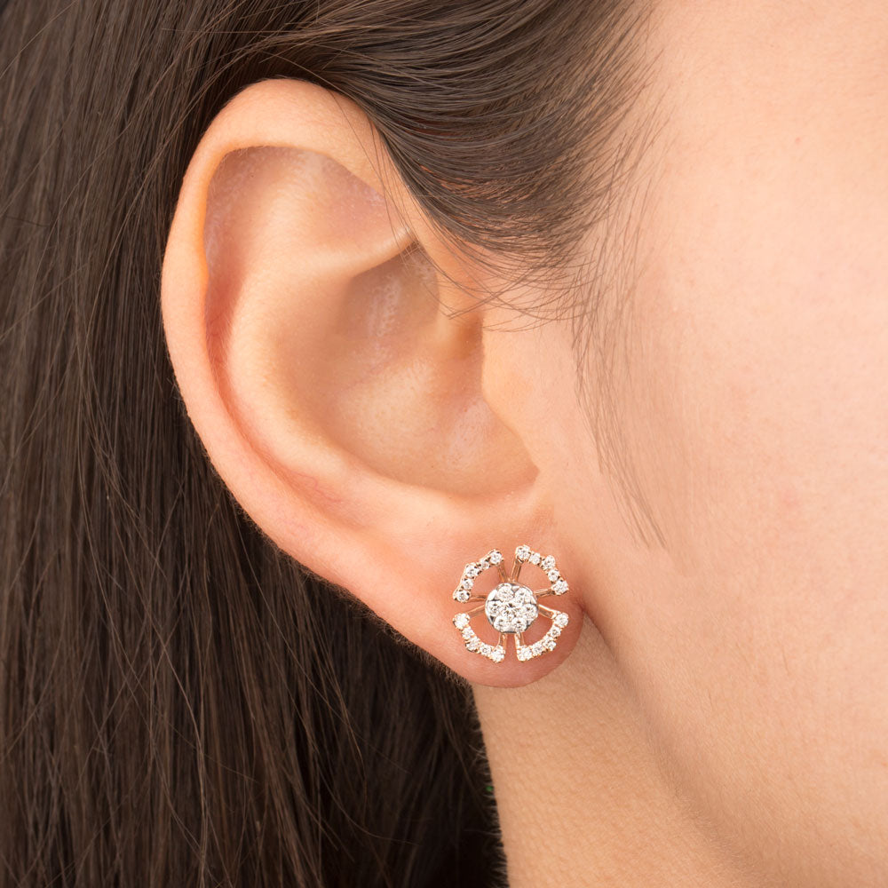 14K Rose Gold Diamond Earrings - 0.46ct VVS-VS-GH