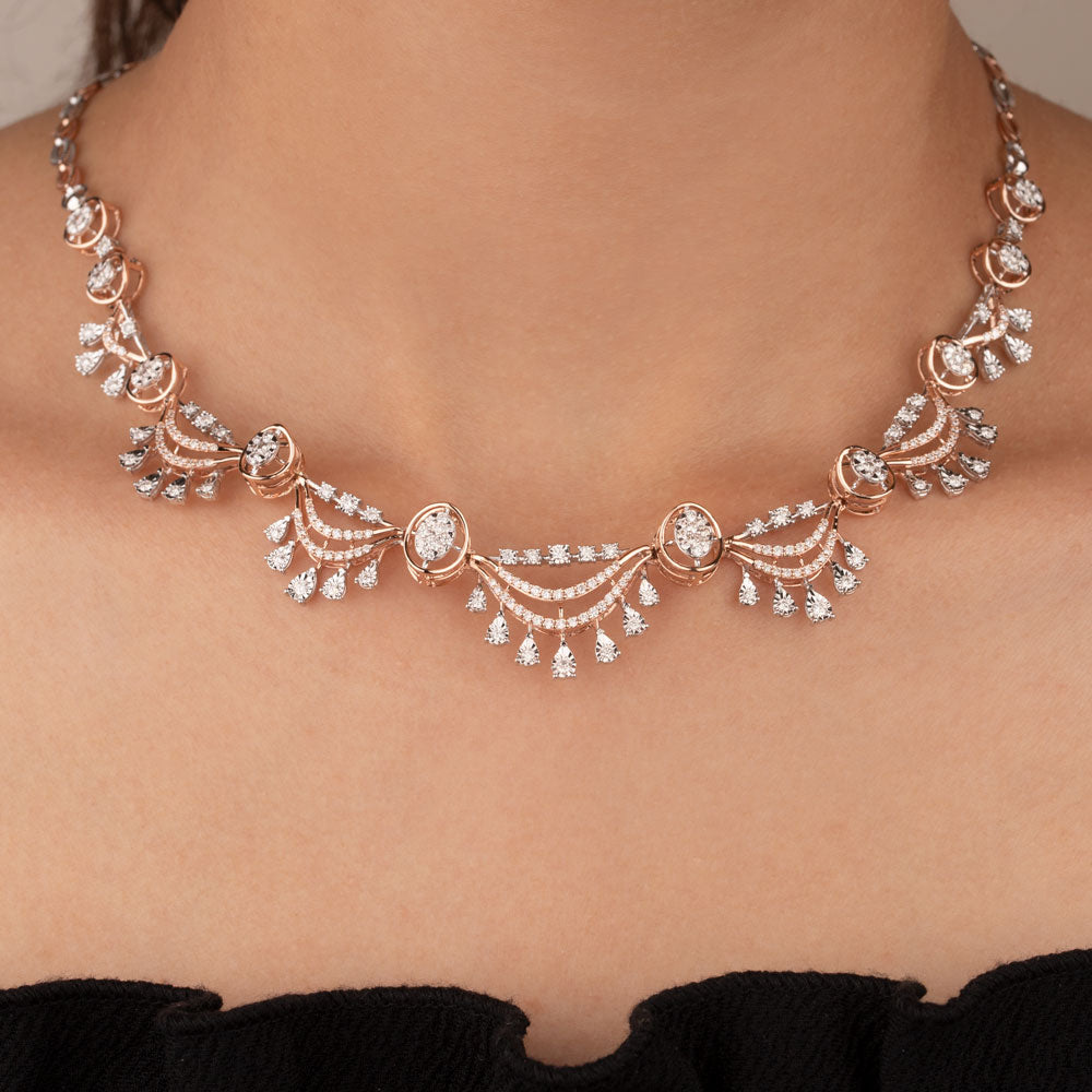 14K Rose Gold Diamond Necklace - 2.36ct VVS-VS-HI
