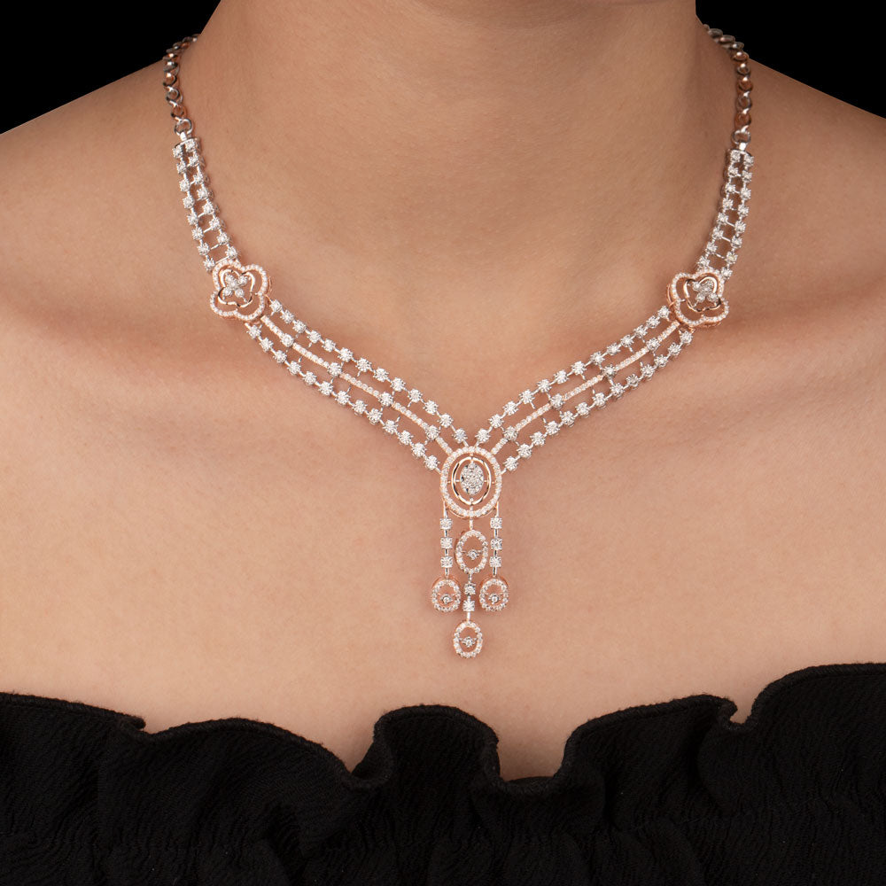 14K Rose Gold Diamond Necklace - 2.66ct VVS-VS-HI