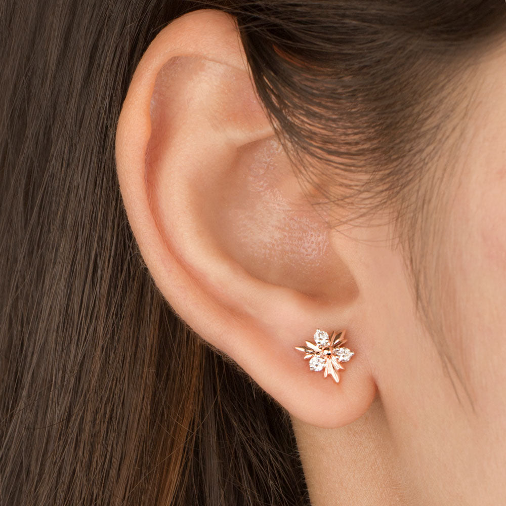 14K Rose Gold Diamond Earrings - 0.21ct VVS-VS-GH