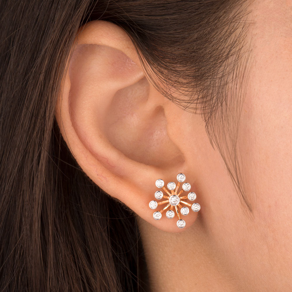 14K Rose Gold Diamond Earrings - 0.52ct VVS-VS-GH