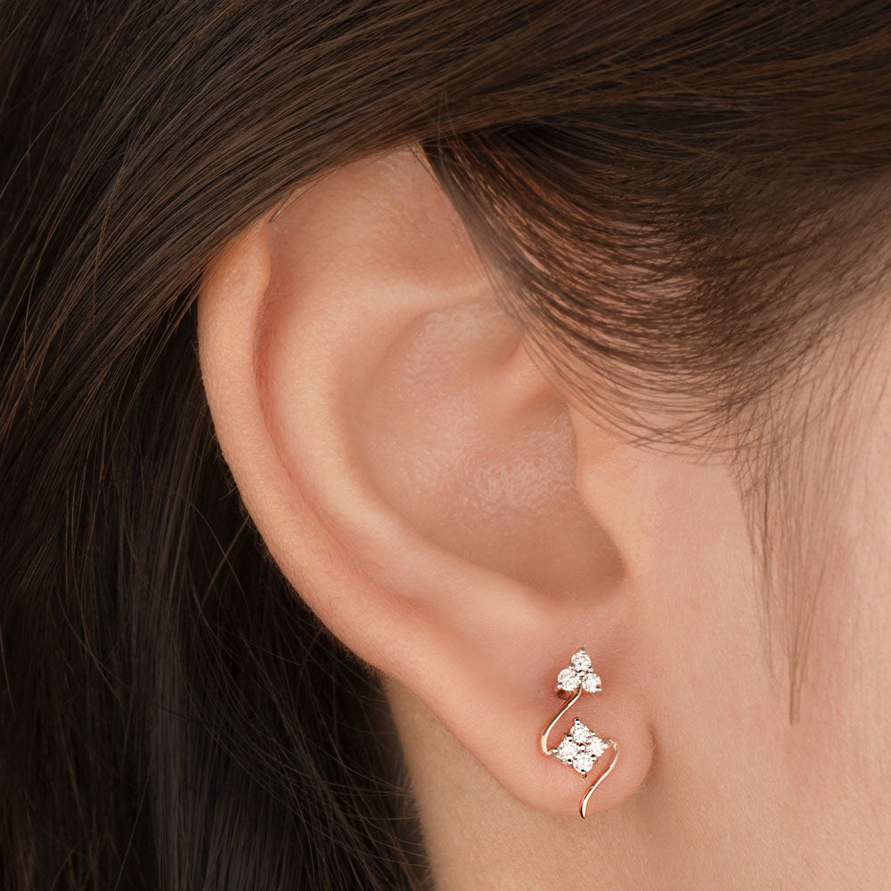 14K Rose Gold Diamond Earrings - 0.27ct VVS-VS-GH