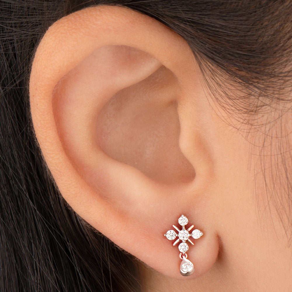 18K Rose Gold Diamond Earrings - 0.33ct VVS-VS-GH
