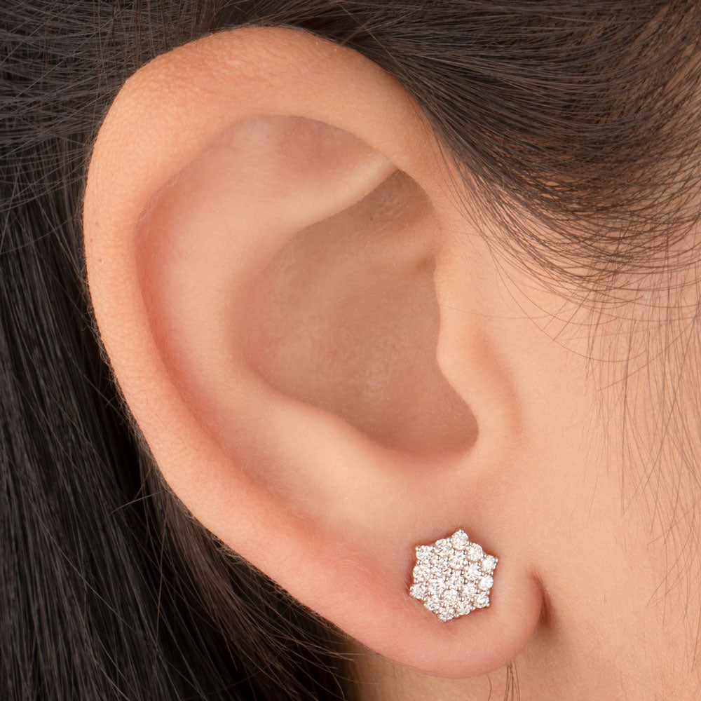 14K Rose Gold Diamond Earrings - 0.42ct VVS-VS-HI