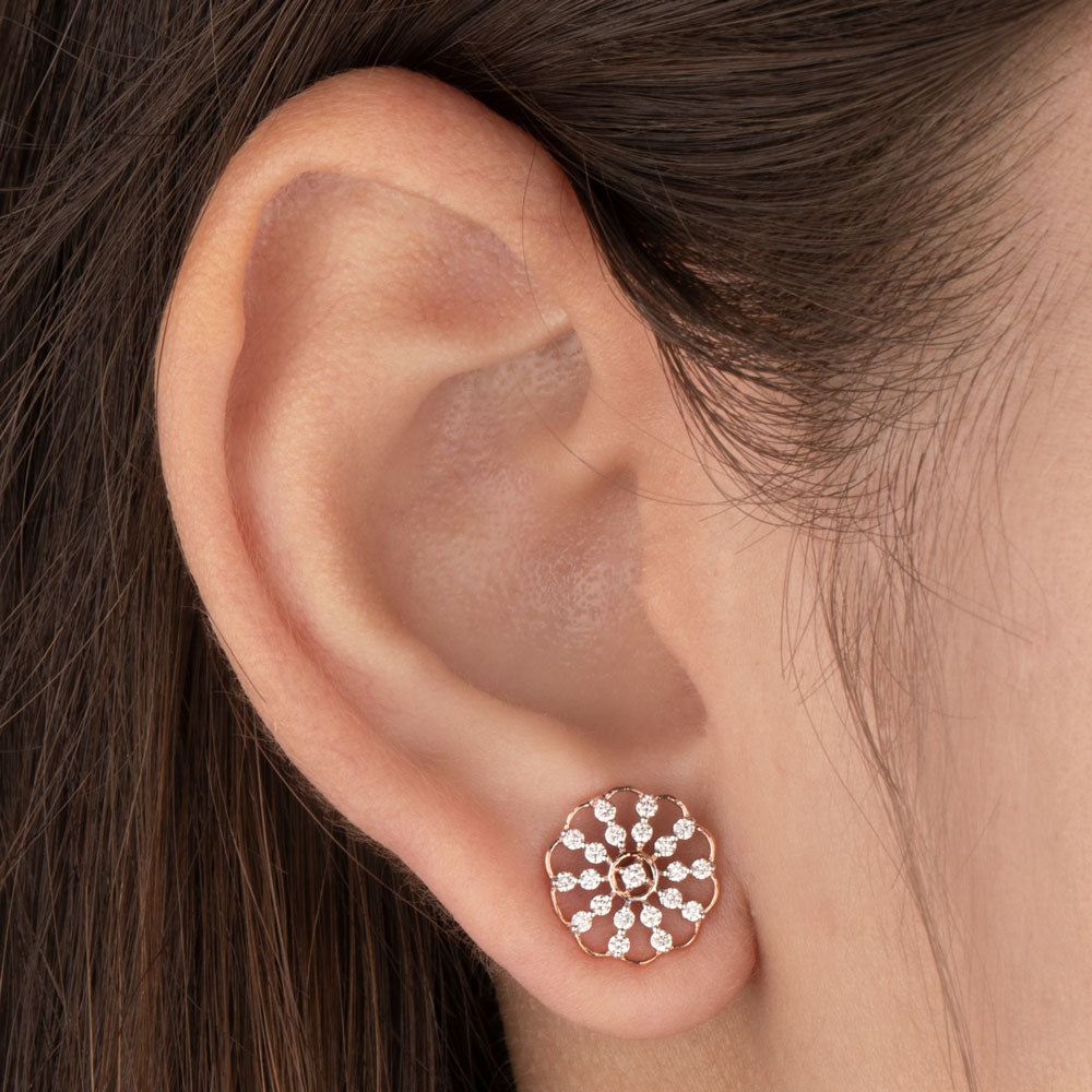 14K Rose Gold Diamond Earrings - 0.32ct VVS-VS-HI