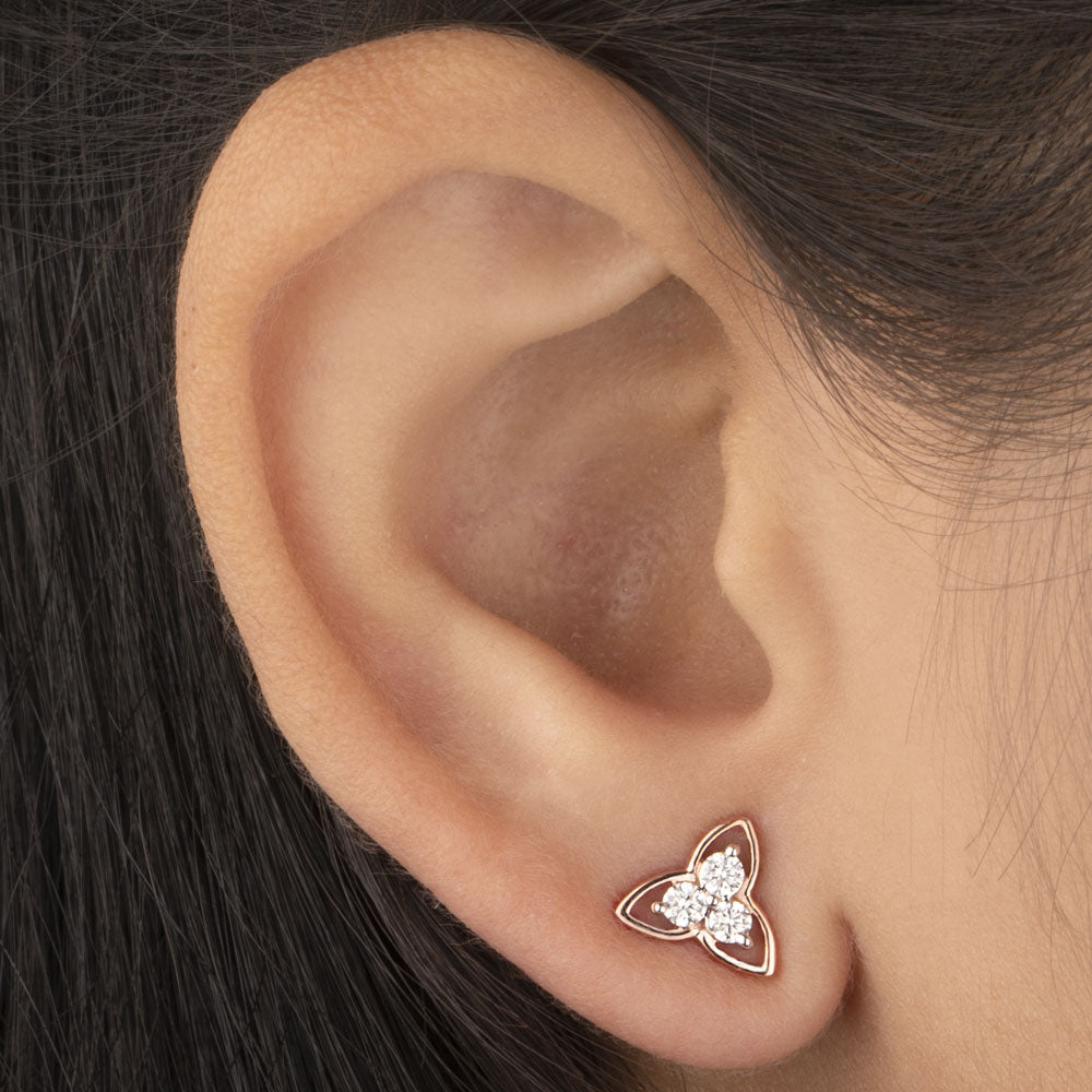 14K Rose Gold Diamond Earrings - 0.25ct VVS-VS-GH
