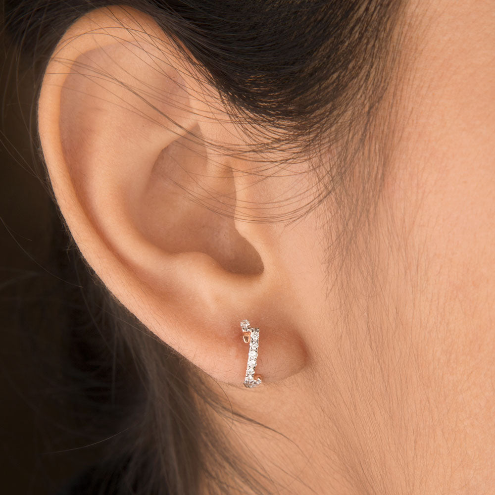 14K Rose Gold Diamond Earrings - 0.21ct VVS-VS-GH