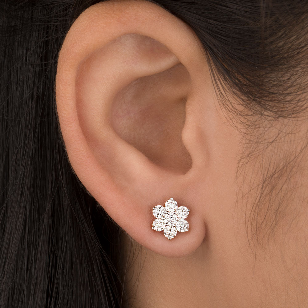 14K Rose Gold Diamond Earrings - 1.07ct VVS-VS-HI
