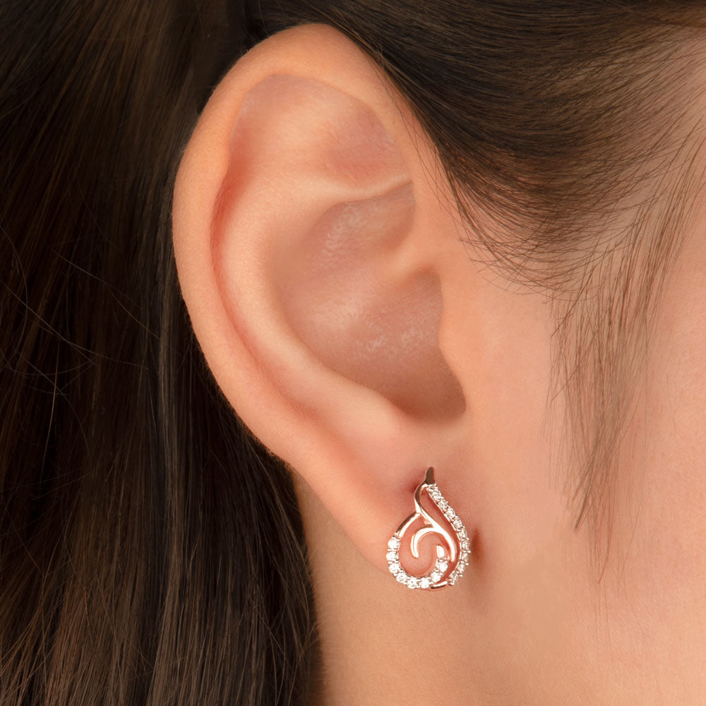 14K Rose Gold Diamond Earrings - 0.27ct VVS-VS-GH