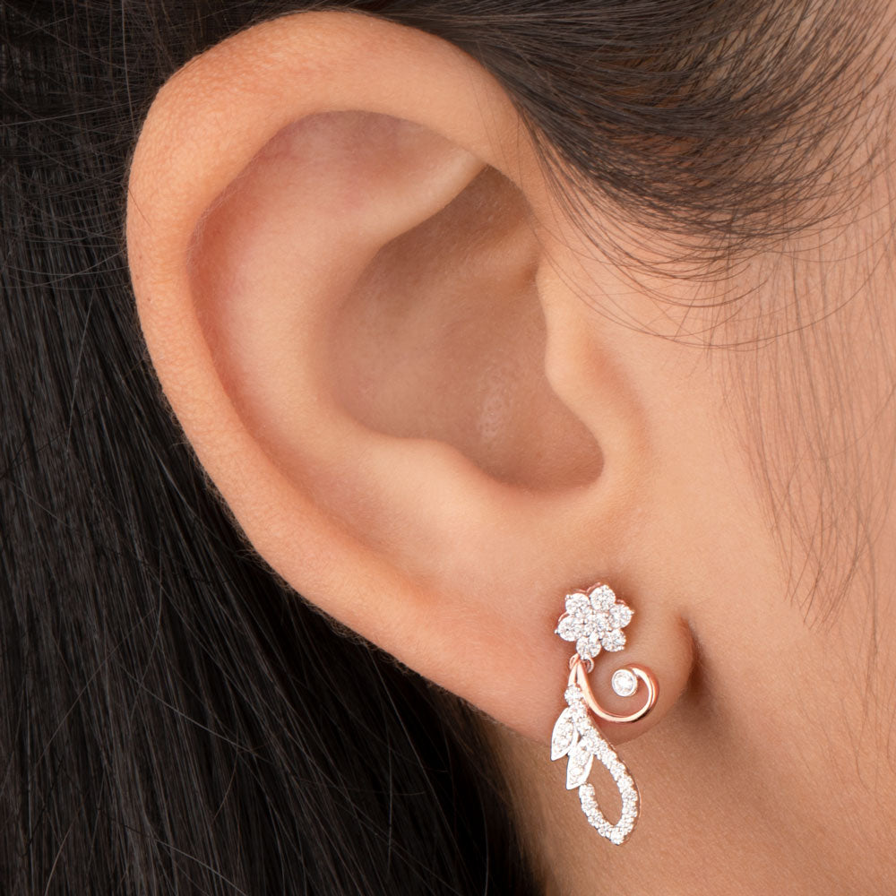 14K Rose Gold Diamond Earrings - 0.4ct VVS-VS-GH