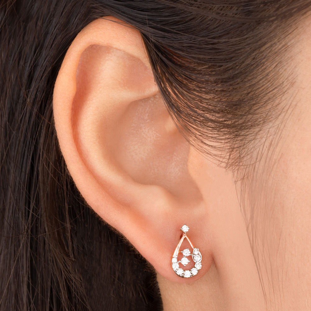 14K Rose Gold Diamond Earrings - 0.29ct VVS-VS-GH