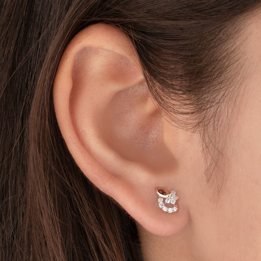 14K Rose Gold Diamond Earrings - 0.19ct VVS-VS-GH