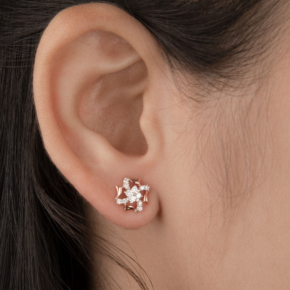 14K Rose Gold Diamond Earrings - 0.21ct VVS-VS-HI