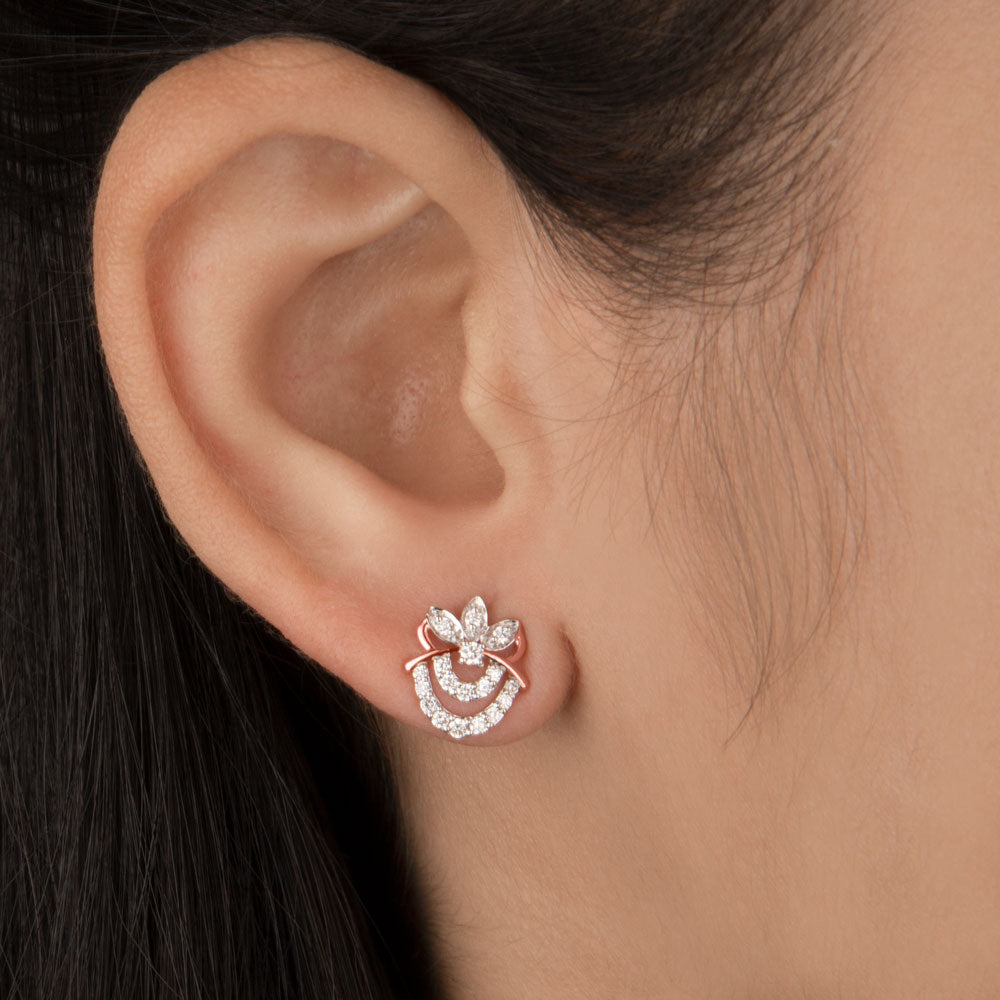 14K Rose Gold Diamond Earrings - 0.29ct VS-SI-FG
