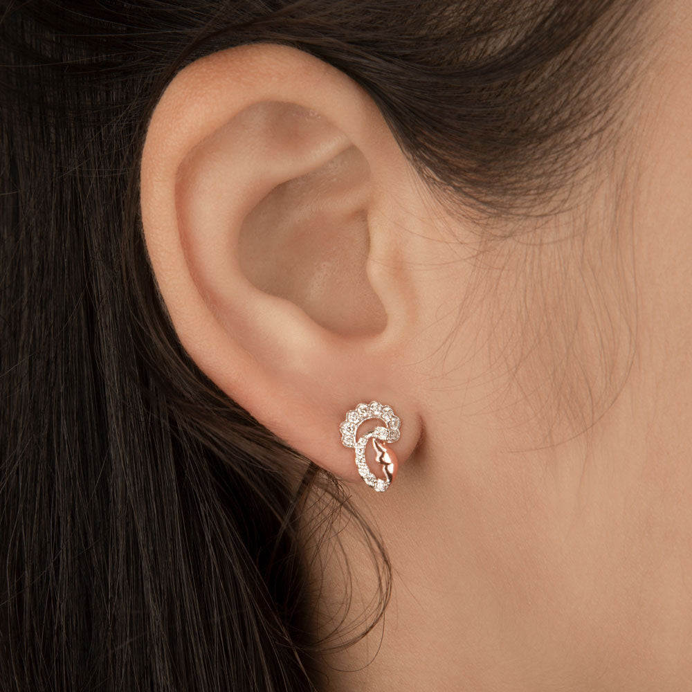 14K Rose Gold Diamond Earrings - 0.28ct VVS-VS-HI