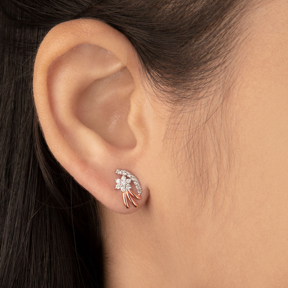 14K Rose Gold Diamond Earrings - 0.26ct VS-SI-FG