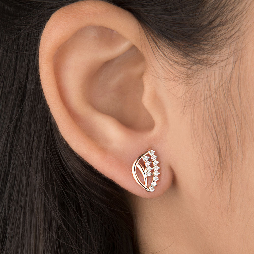 14K Rose Gold Diamond Earrings - 0.18ct VVS-VS-HI