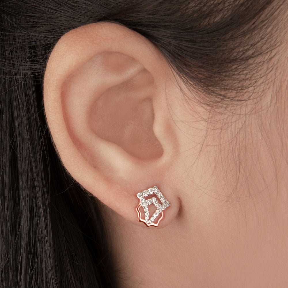 14K Rose Gold Diamond Earrings - 0.3ct VVS-VS-HI