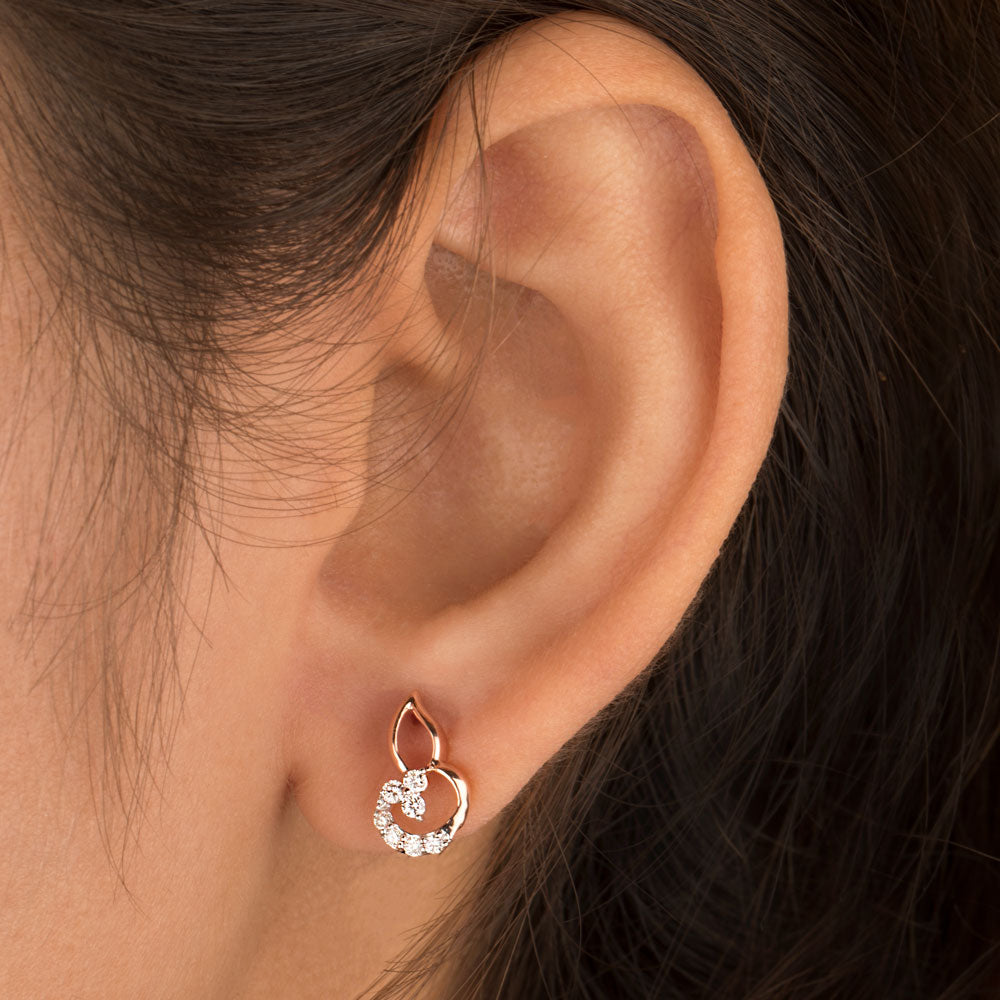 14K Rose Gold Diamond Earrings - 0.19ct VVS-VS-HI