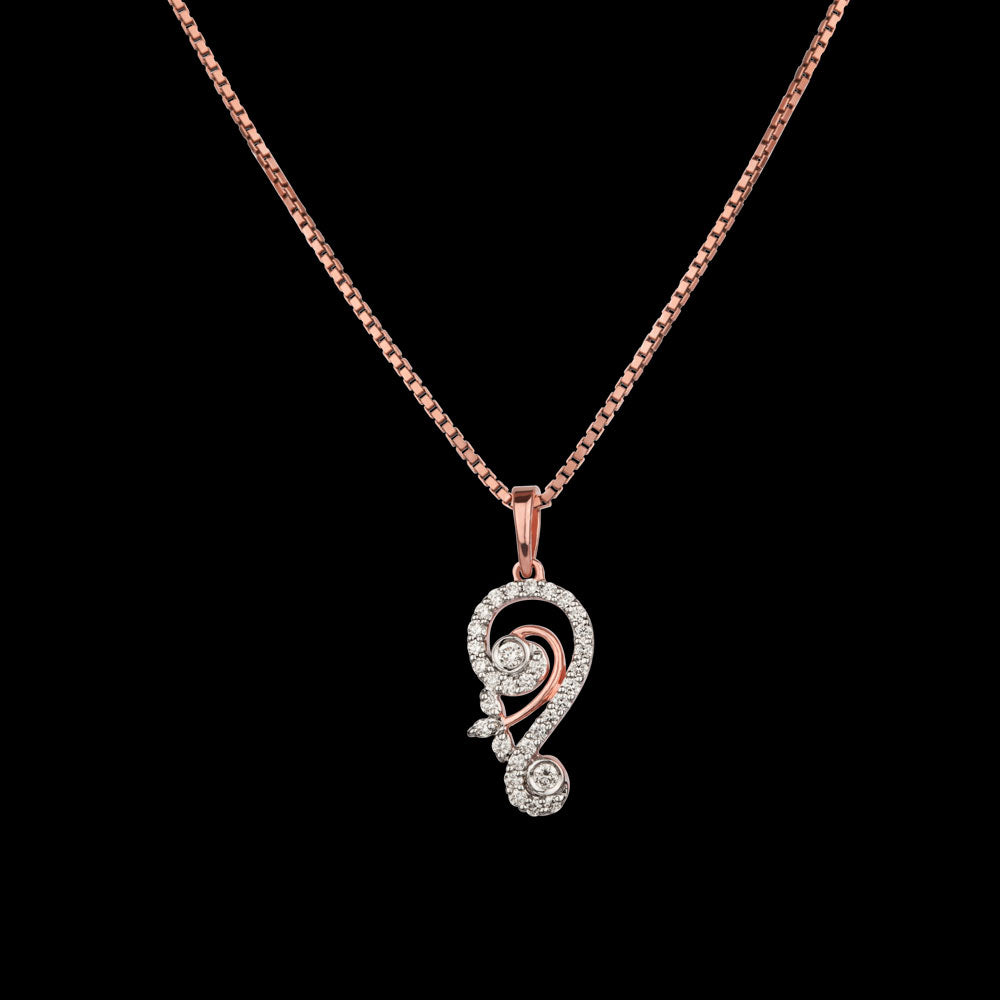 14K Rose Gold Diamond Pendant - 0.17ct VVS-VS-GH
