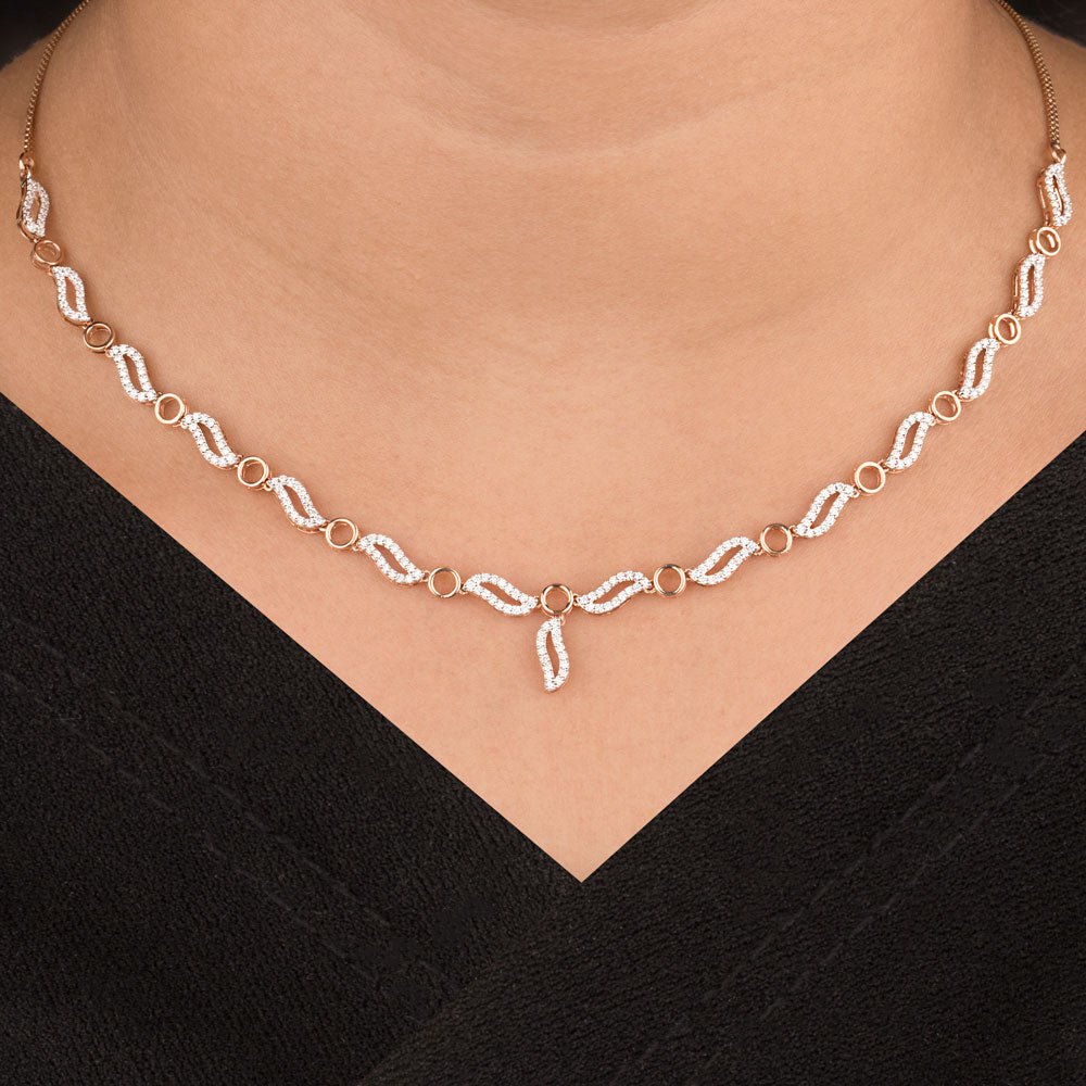 14K Rose Gold Diamond Necklace - 1.22ct VS-SI-FG