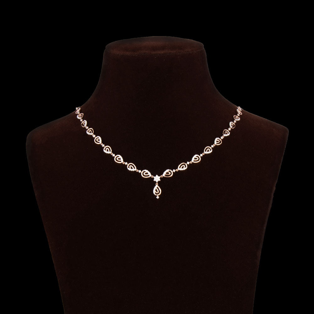 14K Rose Gold Diamond Necklace - 1.06ct VS-SI-FG