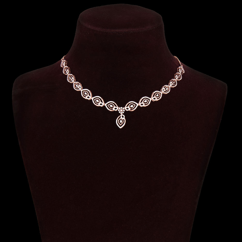 14K Rose Gold Diamond Necklace - 1.23ct VVS-VS-GH