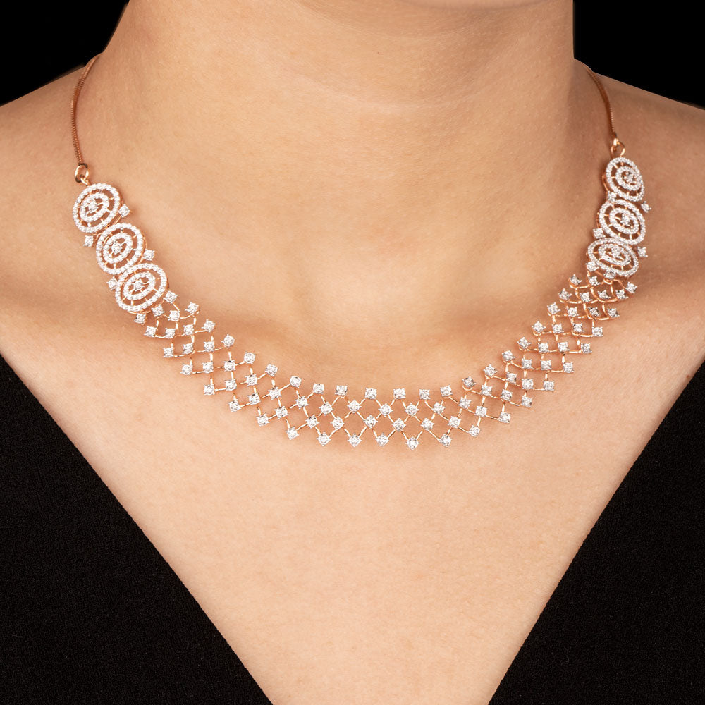 18K Rose Gold Diamond Necklace - 2.316ct VVS-VS-IJ