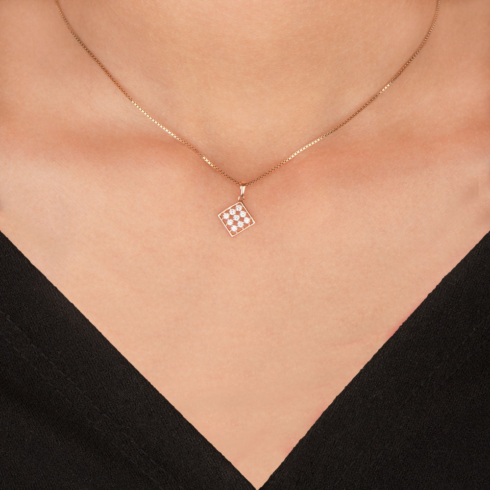14K Rose Gold Diamond Pendant - 0.19ct SI-GH