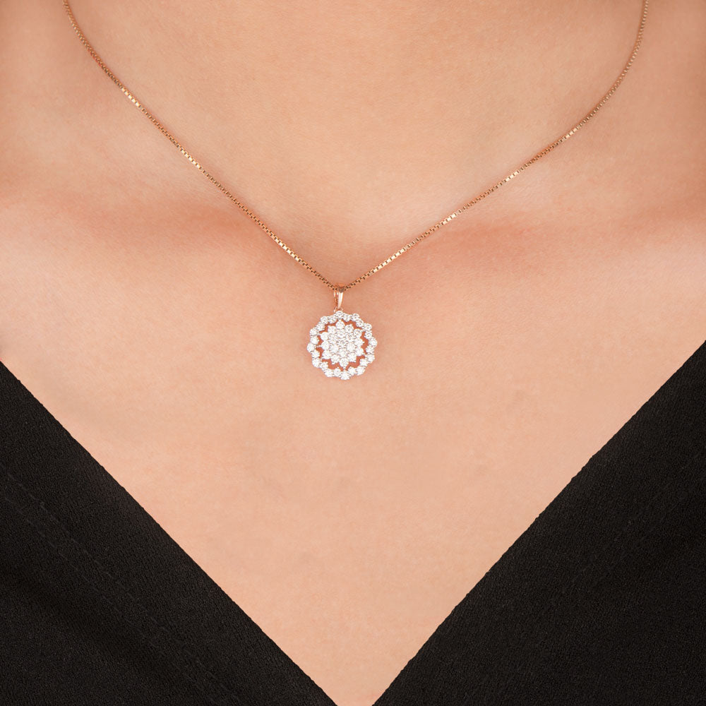 14K Rose Gold Diamond Pendant - 0.57ct SI-GH