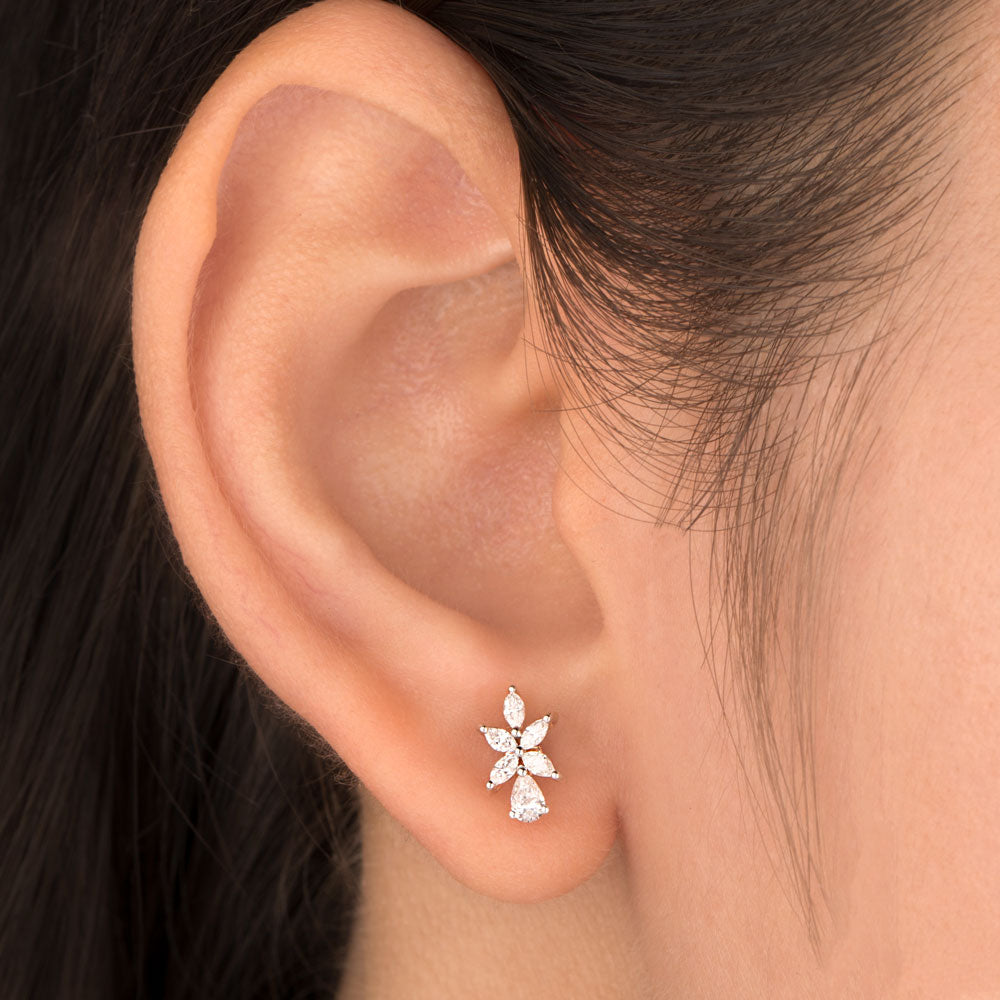 18K Rose Gold Diamond Earrings - 0.35ct VVS-EF