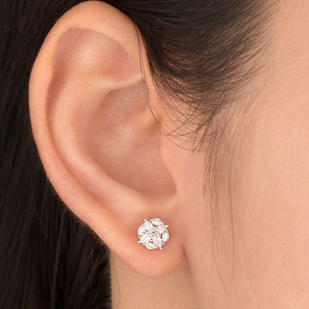 18K Rose Gold Diamond Earrings - 0.49ct VVS-EF