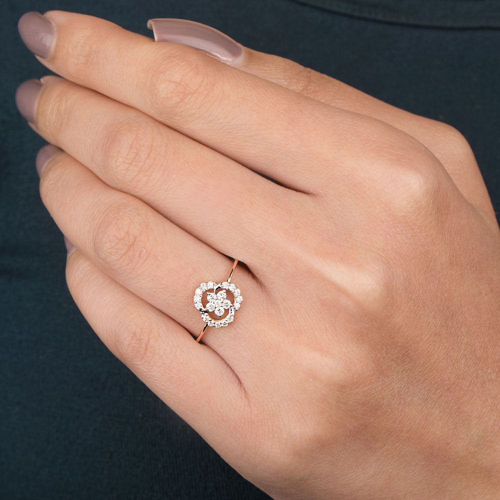 14K Rose Gold Diamond Ring - 0.21ct SI-HI