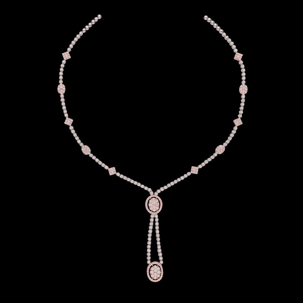 14K Rose Gold Diamond Necklace - 5.11ct VVS-VS-HI